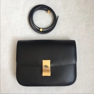 Celine black medium box bag